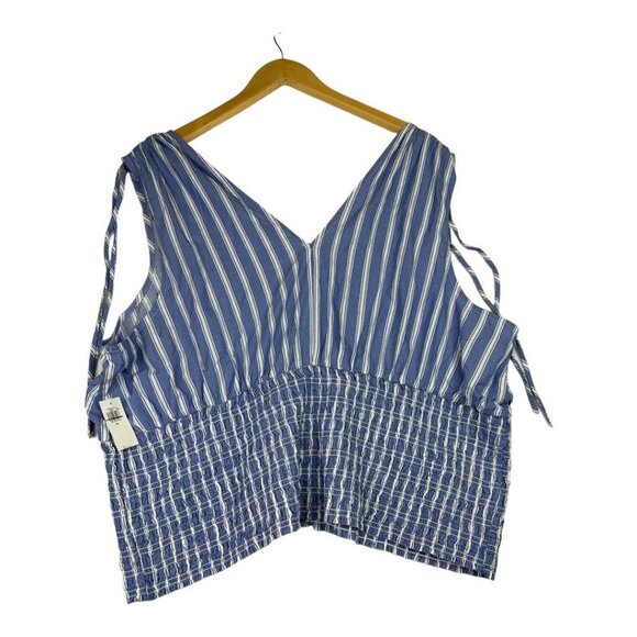 NWT Old‎ Navy Striped Sleeveless Blouse sz XXL Blue/White - Picture 5 of 8